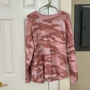 VS PINK Camo Fleece Line Crew Neck